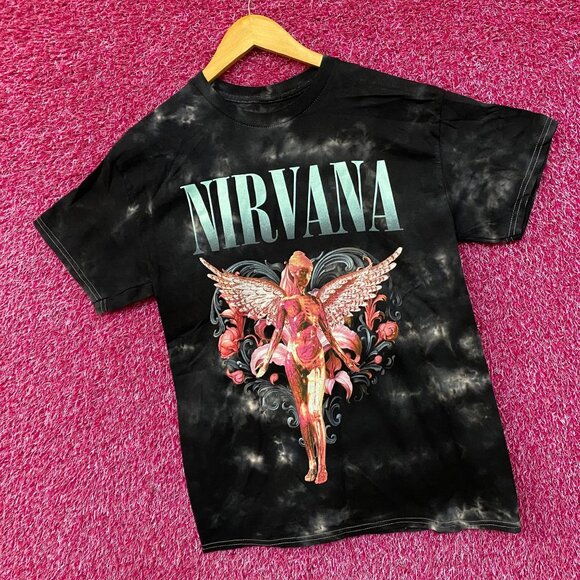 Nirvana In Utero Pink Angel Art Grunge Band T-Shirt Medium - Picture 3 of 4